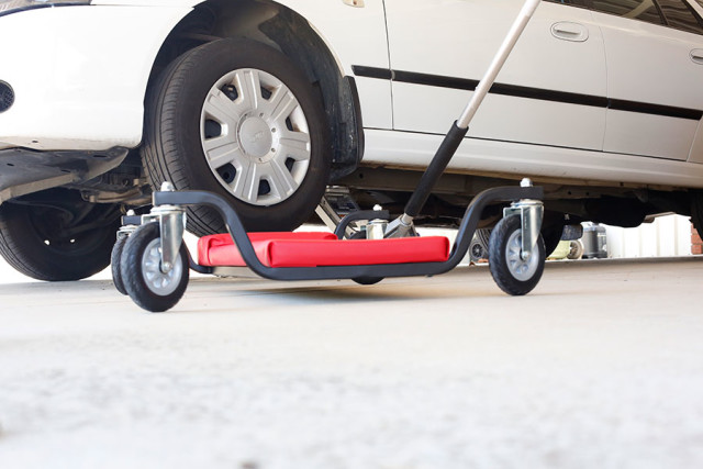 Trolley used during a vehicle inspection in Perth